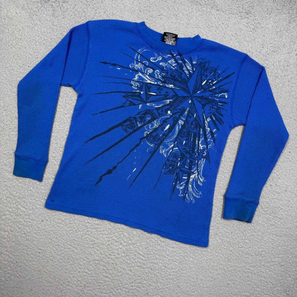 Kids‎ Vintage Y2K Affliction Style Long Sleeve Thermal T-shirt